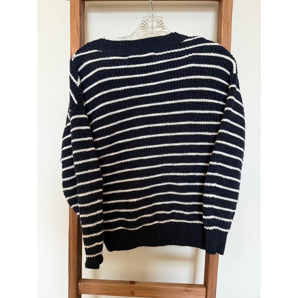 LOFT Oversized Navy & White Stripe Striped
Cardigan Sweater - Picture 3 of 5